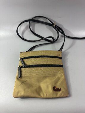 Dooney & Bourke Triple Zip Brown Pink Interior Crossbody Purse Bag